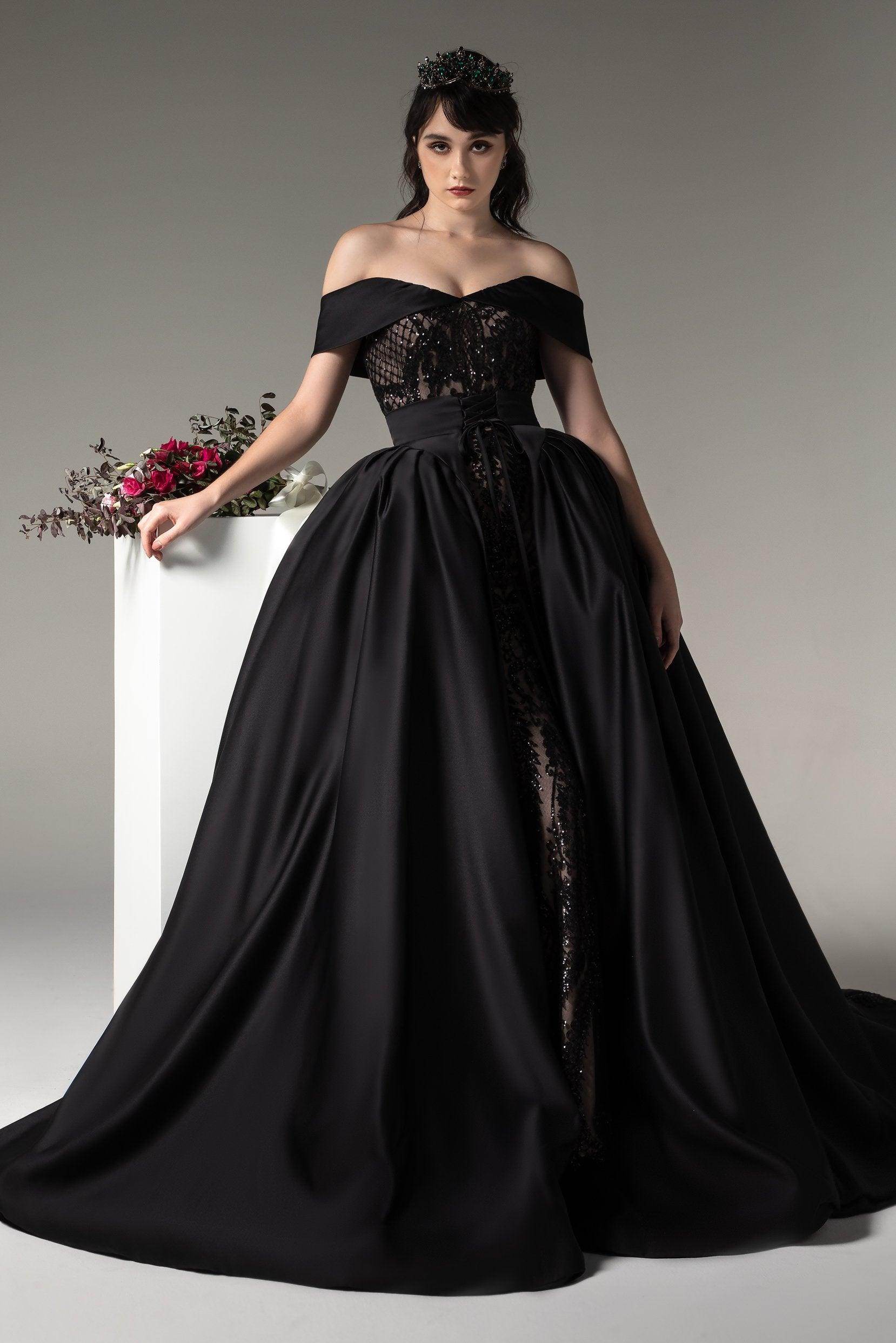 Elegant Princess Chapel Train Satin Wedding Dress Wedding Dress