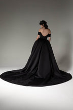 Elegant Princess Chapel Train Satin Wedding Dress Wedding Dress