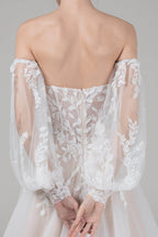 Elegant A Line Court Train Tulle Wedding Dress Wedding Dress