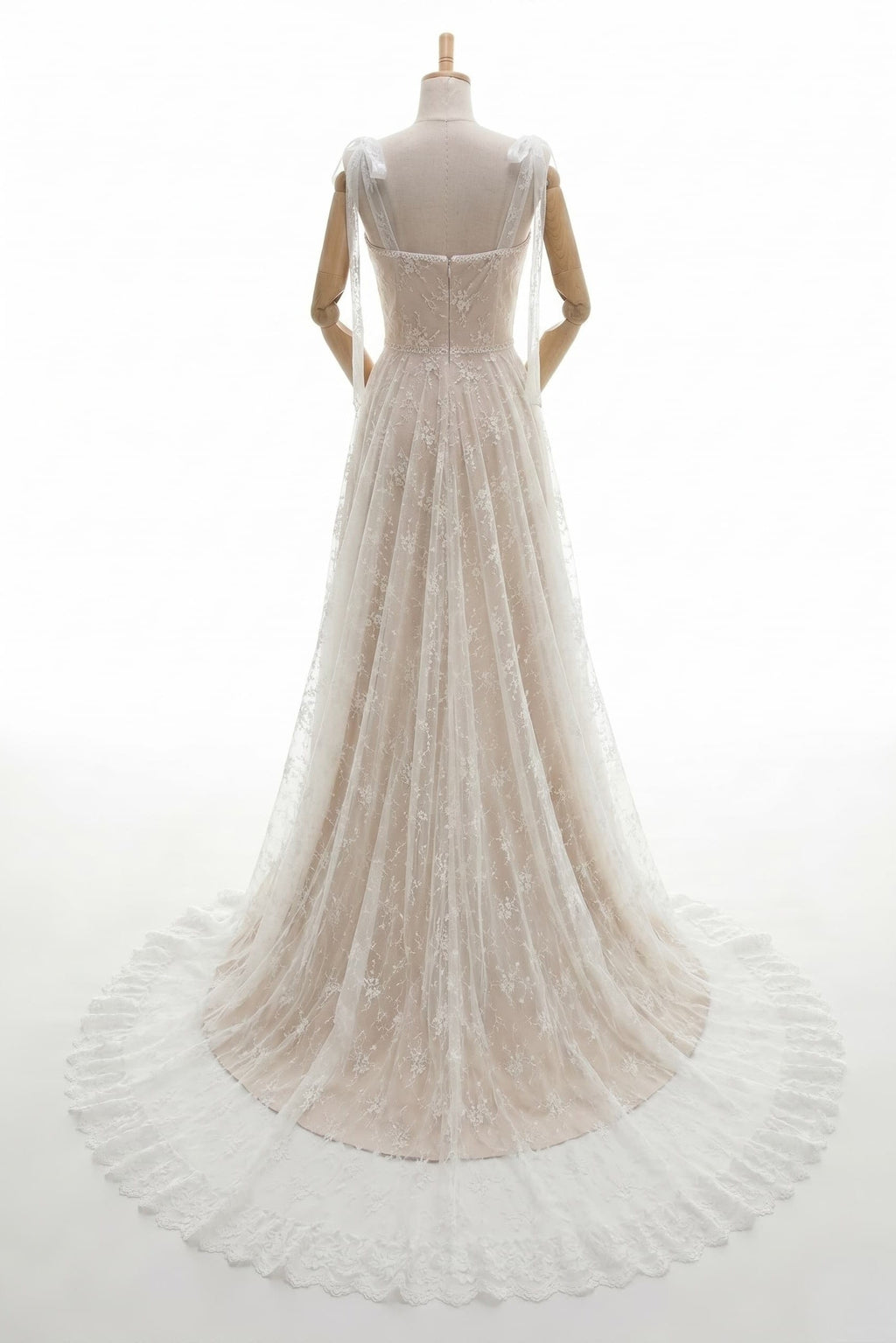 Elegant A Line Sweep Brush Train Lace Wedding Dress Wedding Dress