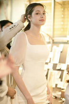 Elegant Trumpet Mermaid Sweep Brush Train Satin Wedding Dress Wedding Dress