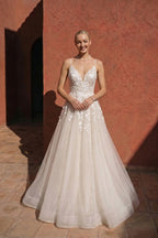 Elegant A Line Floor Length Lace Tulle Wedding Dress Wedding Dress