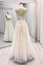 Elegant A Line Floor Length Lace Tulle Wedding Dress Wedding Dress