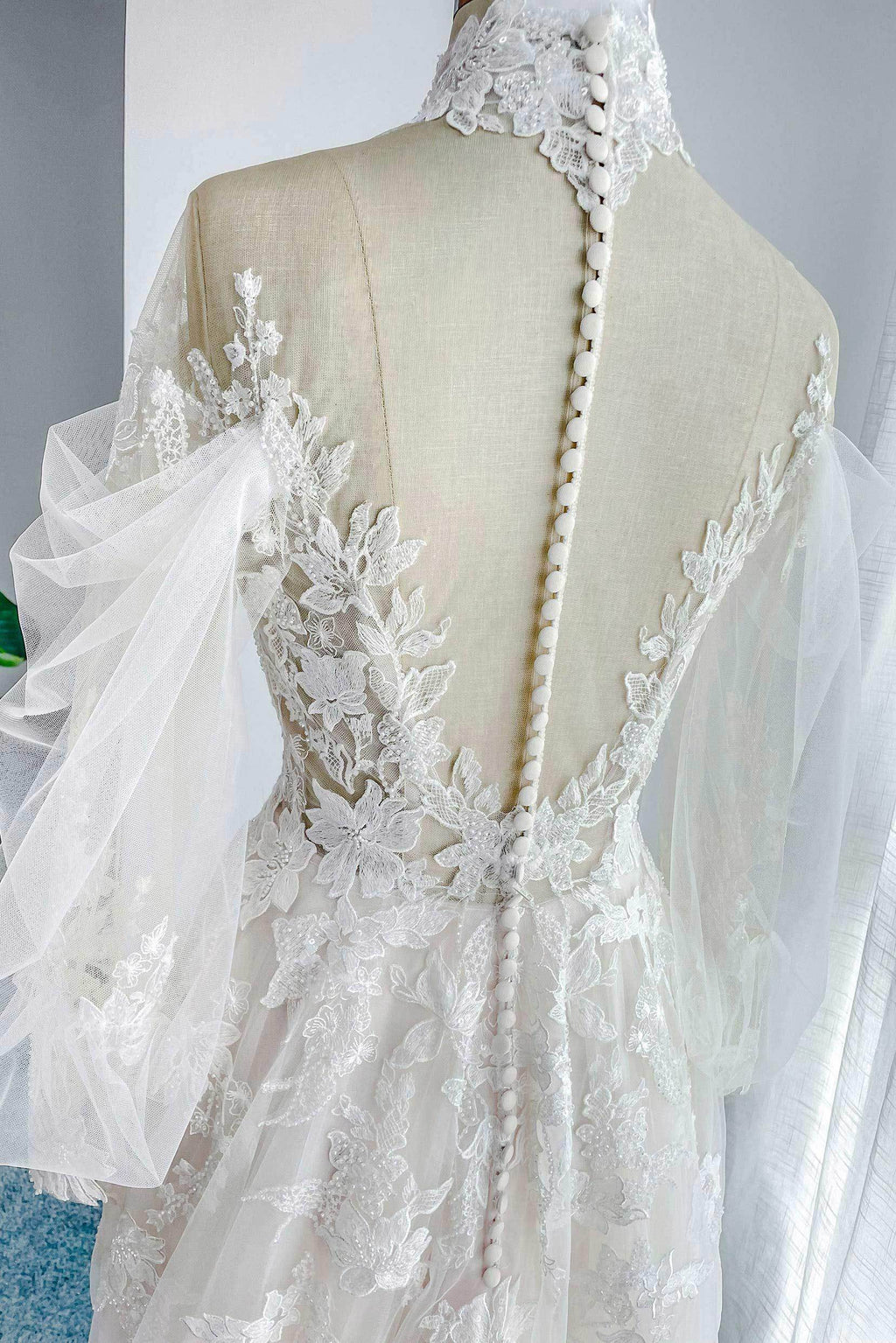 Elegant A Line Court Train Lace Tulle Wedding Dress Wedding Dress