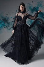 Elegant A Line Court Train Lace Tulle Wedding Dress Wedding Dress