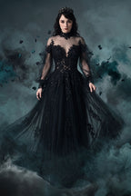 Elegant A Line Court Train Lace Tulle Wedding Dress Wedding Dress