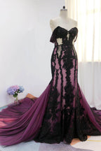 Elegant Trumpet Mermaid Cathedral Train Lace Tulle Wedding Dress Wedding Dress