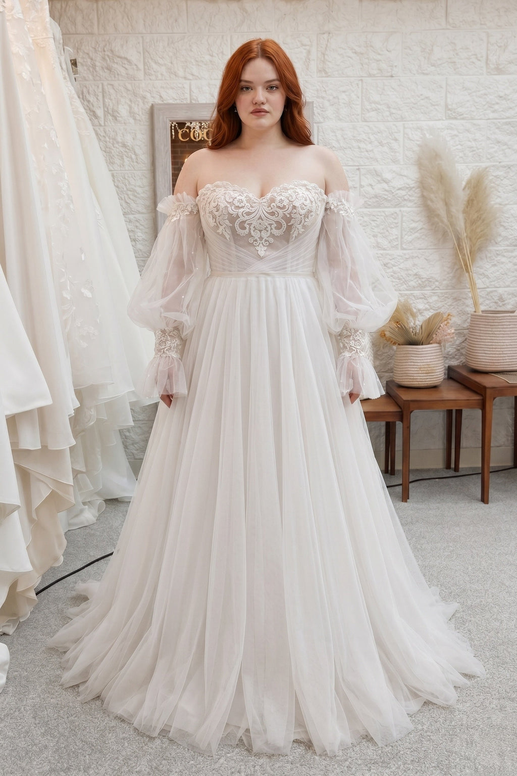 Elegant A Line Court Train Lace Tulle Wedding Dress Wedding Dress