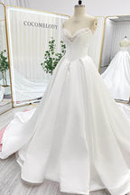 Elegant Ball Gown Chapel Train Satin Wedding Dress Wedding Dress