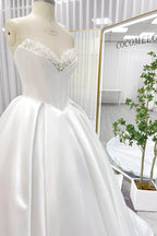 Elegant Ball Gown Chapel Train Satin Wedding Dress Wedding Dress
