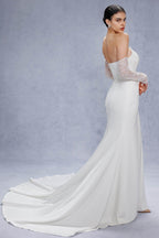 Elegant Trumpet Mermaid Court Train Satin Wedding Dress Wedding Dress