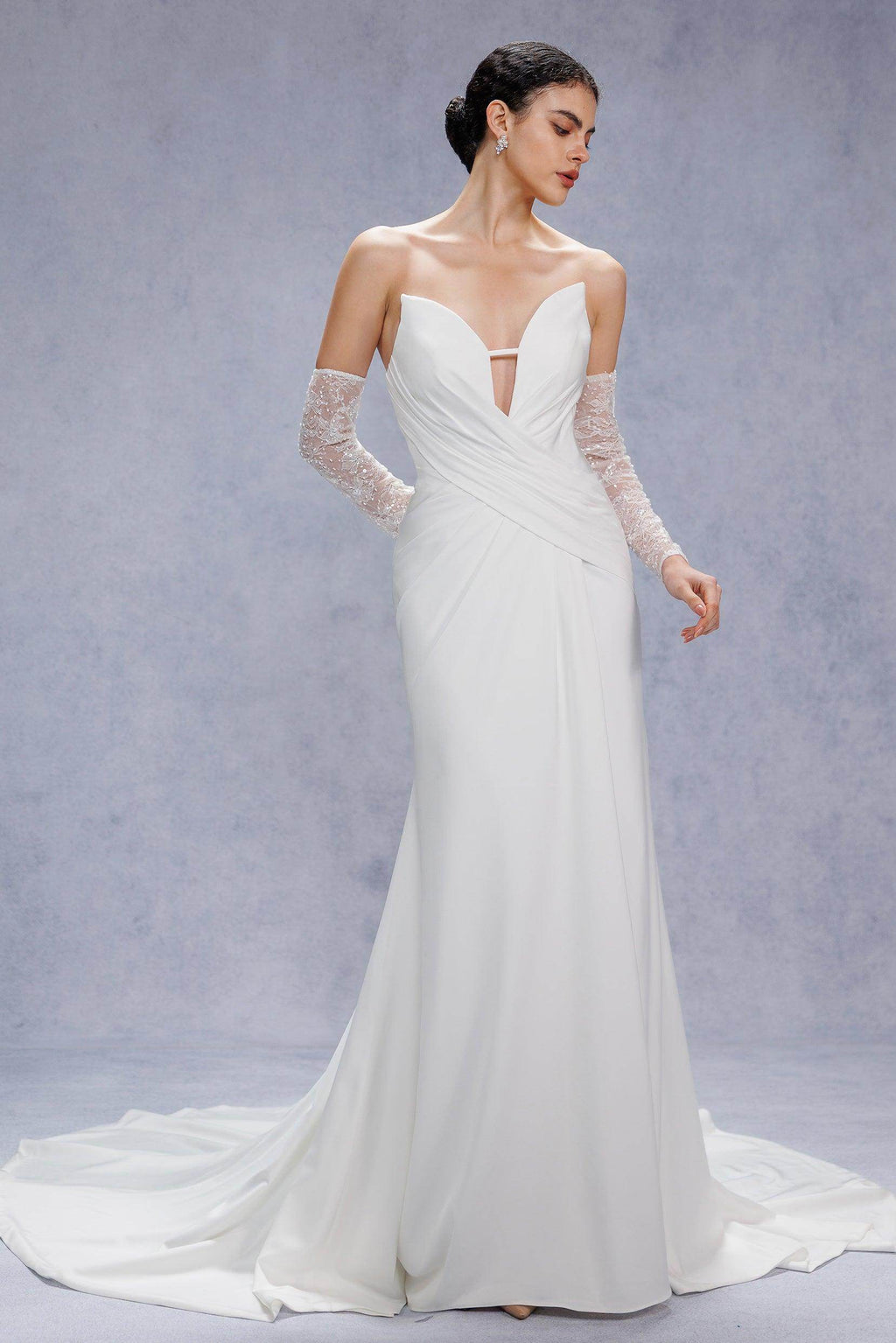 Elegant Trumpet Mermaid Court Train Satin Wedding Dress Wedding Dress
