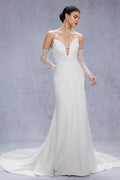 Elegant Trumpet Mermaid Court Train Satin Wedding Dress Wedding Dress