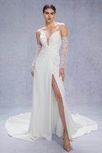 Elegant Trumpet Mermaid Court Train Satin Wedding Dress Wedding Dress