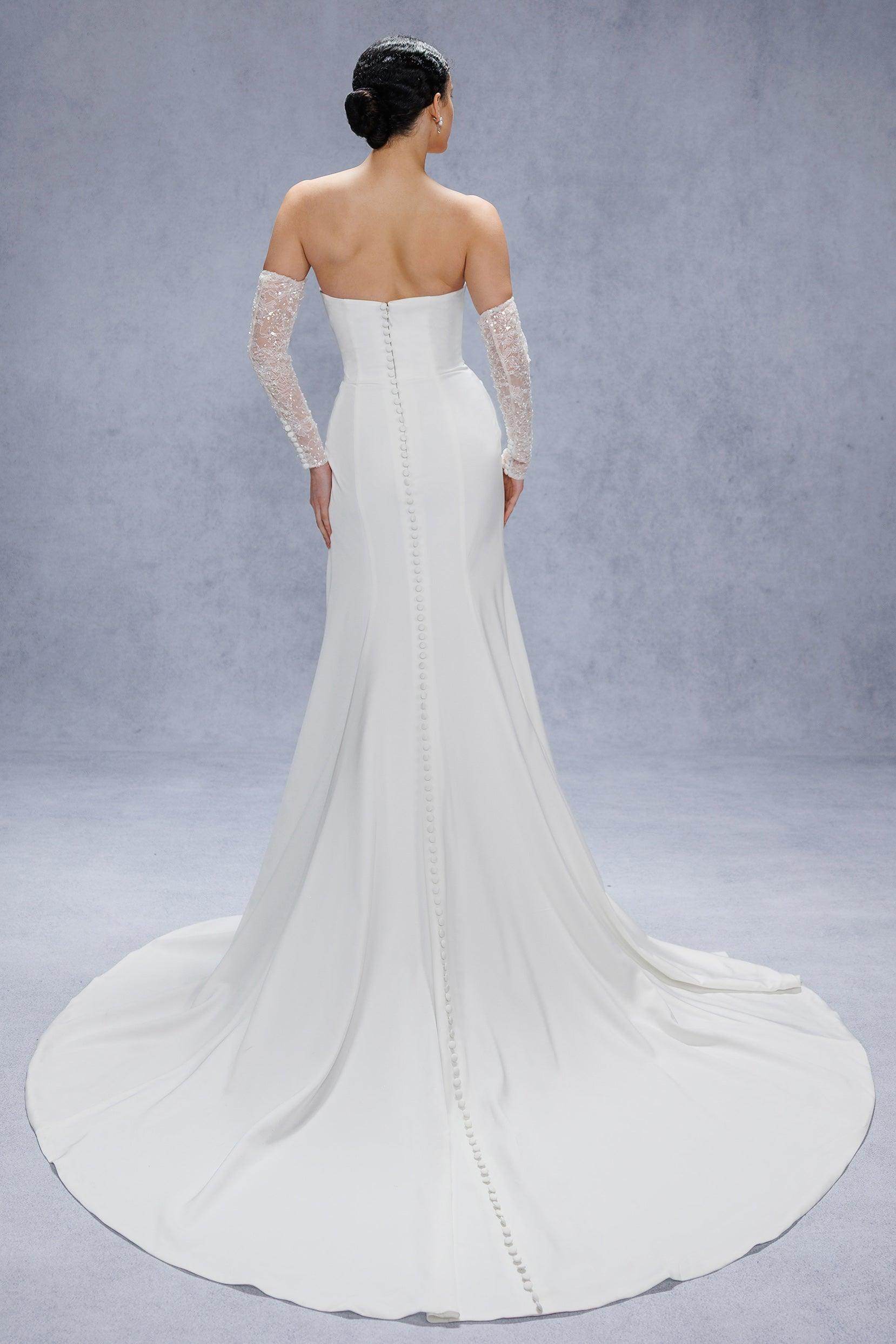 Elegant Trumpet Mermaid Court Train Satin Wedding Dress Wedding Dress