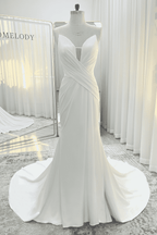 Elegant Trumpet Mermaid Court Train Satin Wedding Dress Wedding Dress