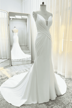 Elegant Trumpet Mermaid Court Train Satin Wedding Dress Wedding Dress