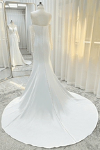 Elegant Trumpet Mermaid Court Train Satin Wedding Dress Wedding Dress