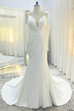 Elegant Trumpet Mermaid Court Train Satin Wedding Dress Wedding Dress