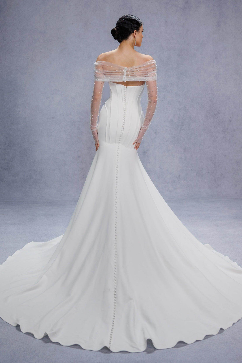 Elegant Trumpet Mermaid Court Train Stretch Satin Wedding Dress Wedding Dress
