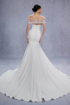 Elegant Trumpet Mermaid Court Train Stretch Satin Wedding Dress Wedding Dress
