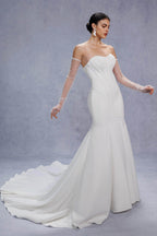 Elegant Trumpet Mermaid Court Train Stretch Satin Wedding Dress Wedding Dress