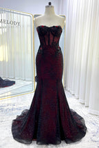 Elegant Trumpet Mermaid Chapel Train Sequined Lace Tulle Wedding Dress Wedding Dress