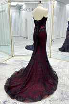 Elegant Trumpet Mermaid Chapel Train Sequined Lace Tulle Wedding Dress Wedding Dress