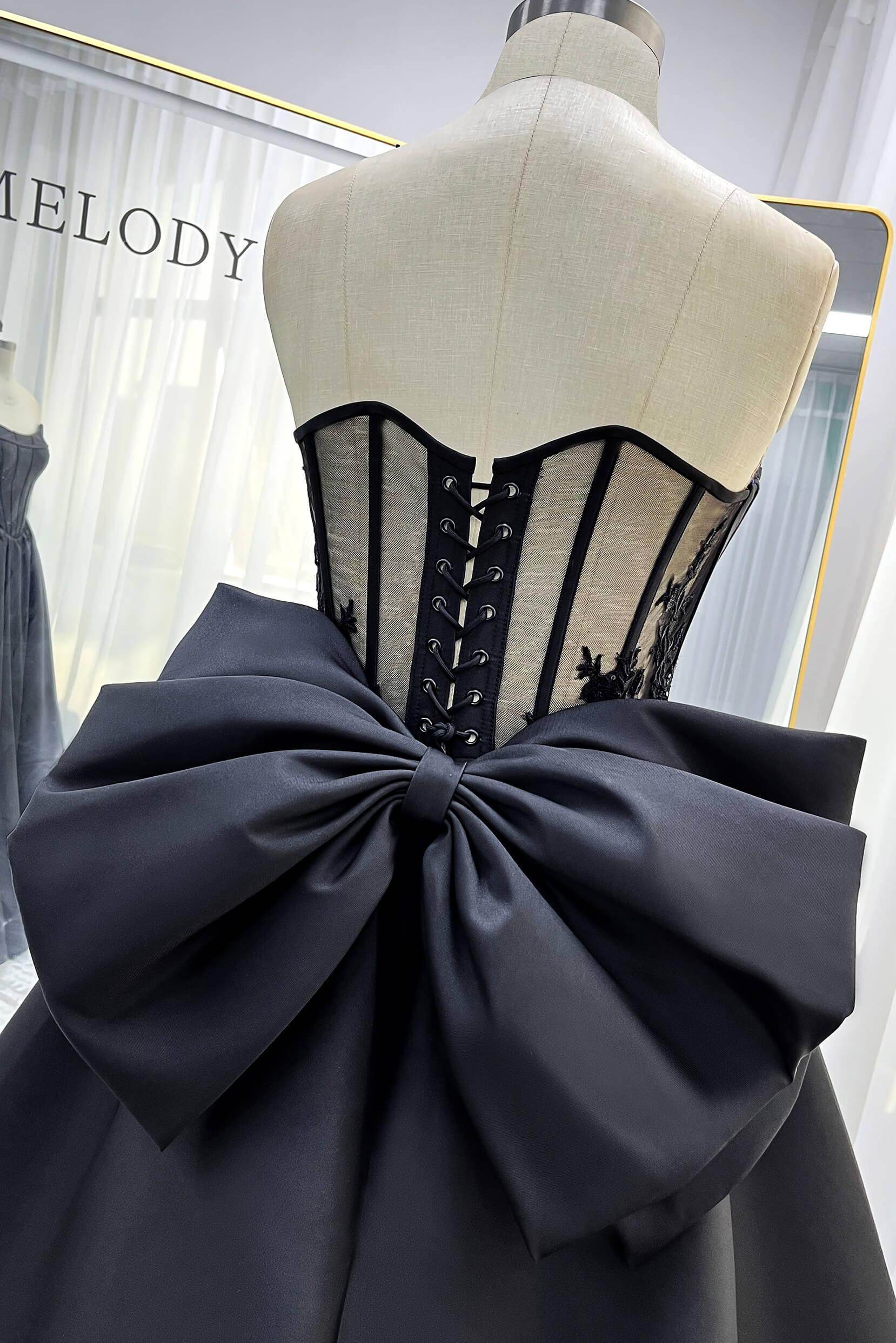 Elegant A Line Court Train Mikado Tulle Wedding Dress Wedding Dress