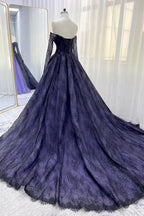 Elegant A Line Chapel Train Sequined Lace Tulle Wedding Dress Wedding Dress
