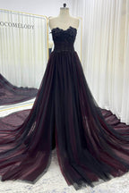 Elegant A Line Chapel Train Lace Tulle Wedding Dress Wedding Dress