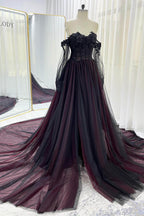 Elegant A Line Chapel Train Lace Tulle Wedding Dress Wedding Dress
