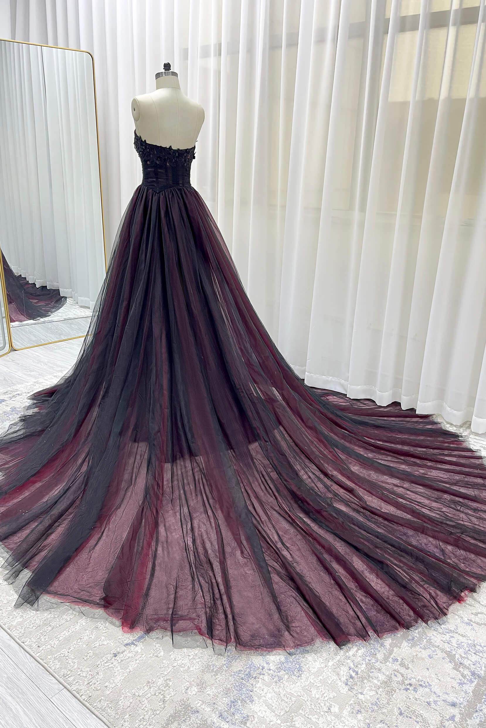 Elegant A Line Chapel Train Lace Tulle Wedding Dress Wedding Dress