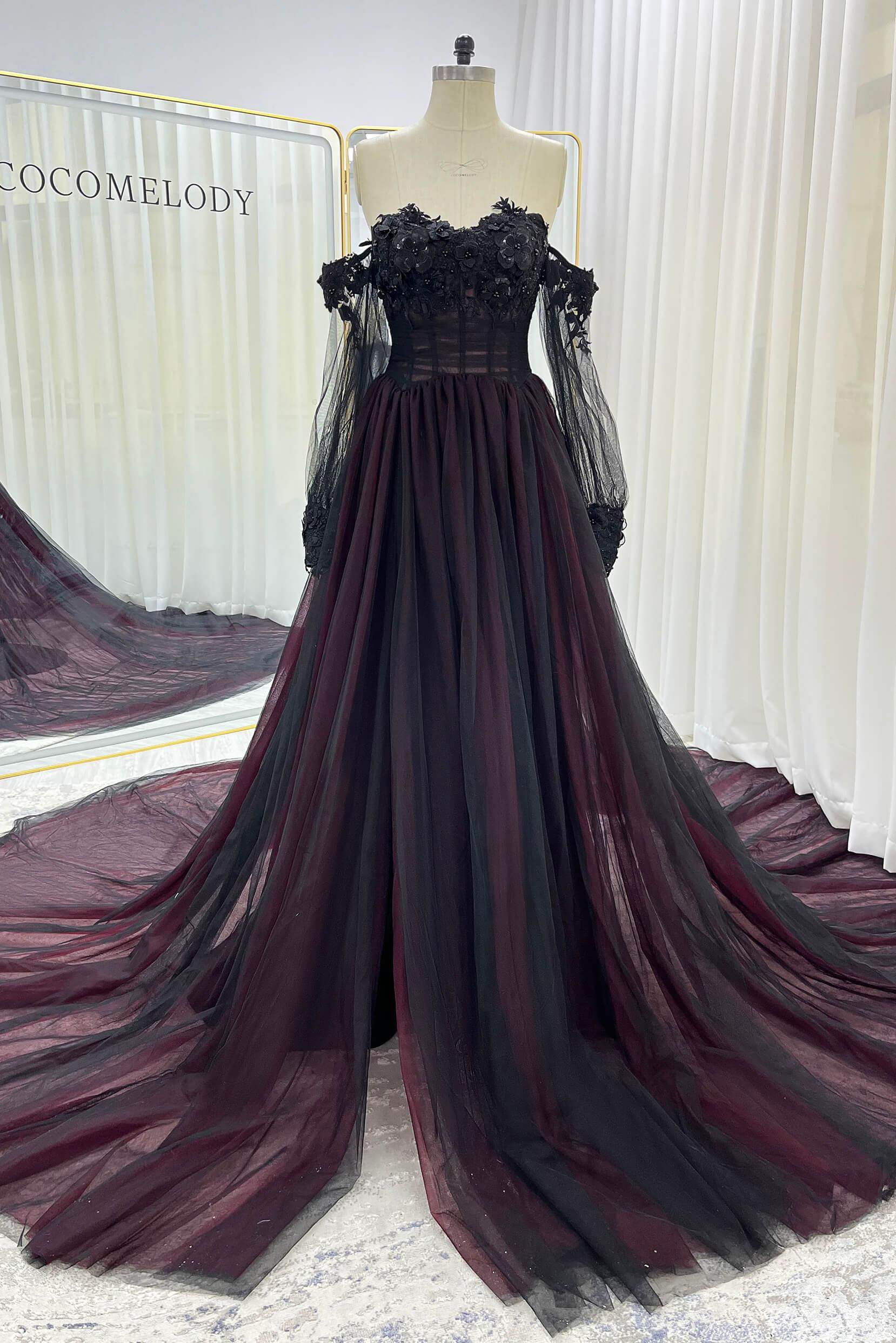 Elegant A Line Chapel Train Lace Tulle Wedding Dress Wedding Dress