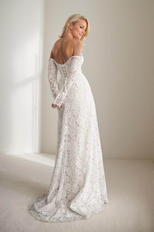 Elegant A Line Sweep Brush Train Lace Wedding Dress Wedding Dress