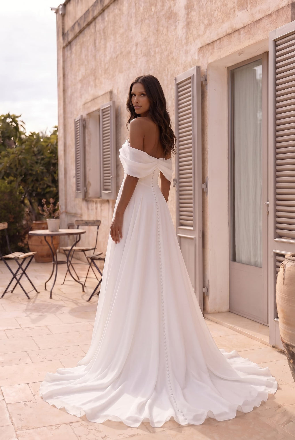 Elegant A Line Court Train Organza Wedding Dress Wedding Dress