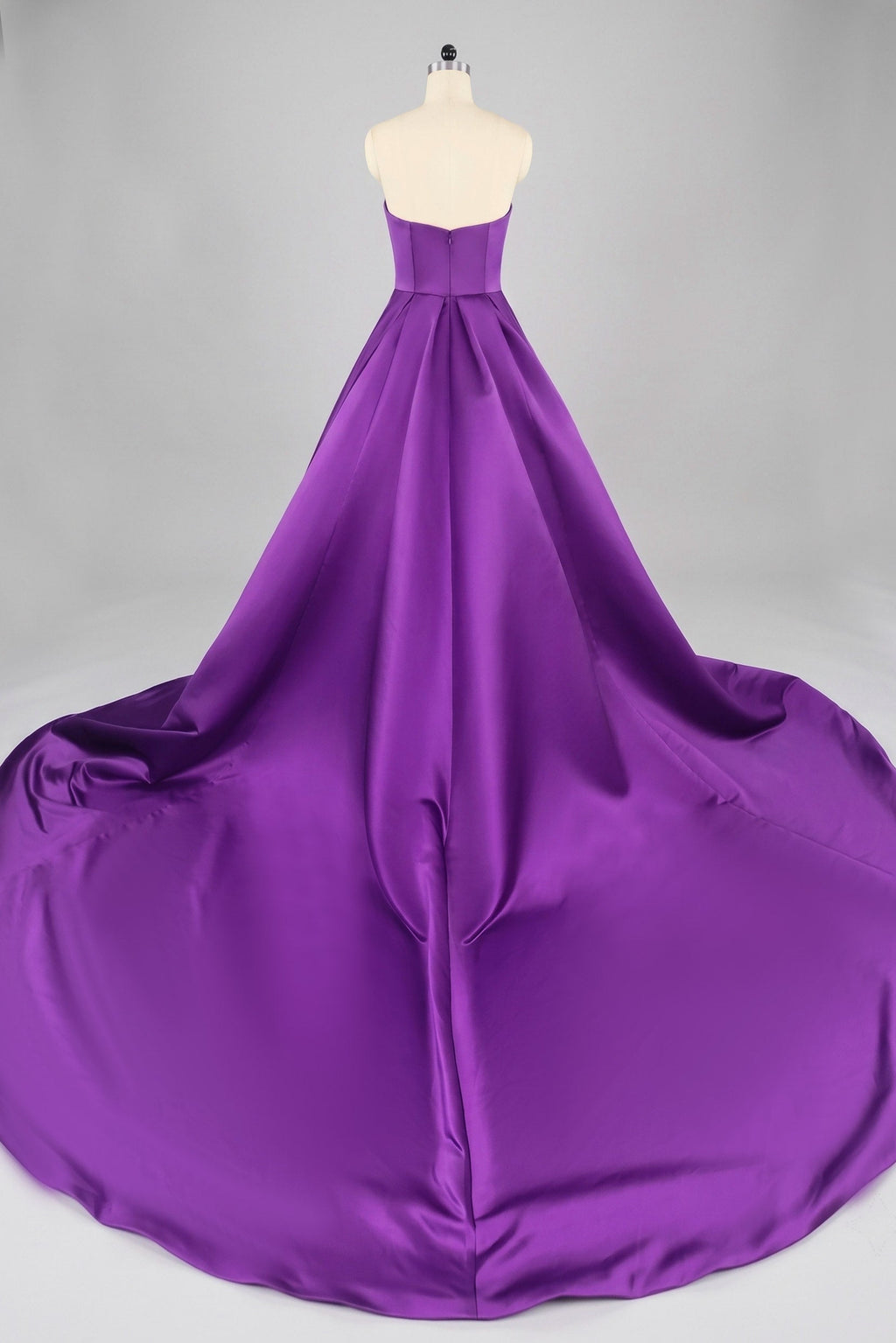 Elegant A Line Court Train Satin Wedding Dress Wedding Dress