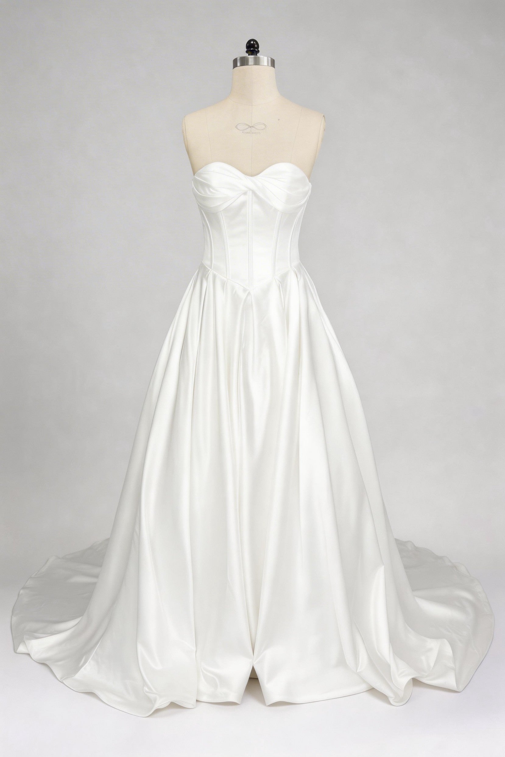 Elegant A Line Court Train Satin Wedding Dress Wedding Dress