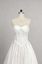 Elegant A Line Court Train Satin Wedding Dress Wedding Dress