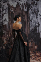 Elegant A Line Court Train Jacquard Satin Lace Wedding Dress Wedding Dress