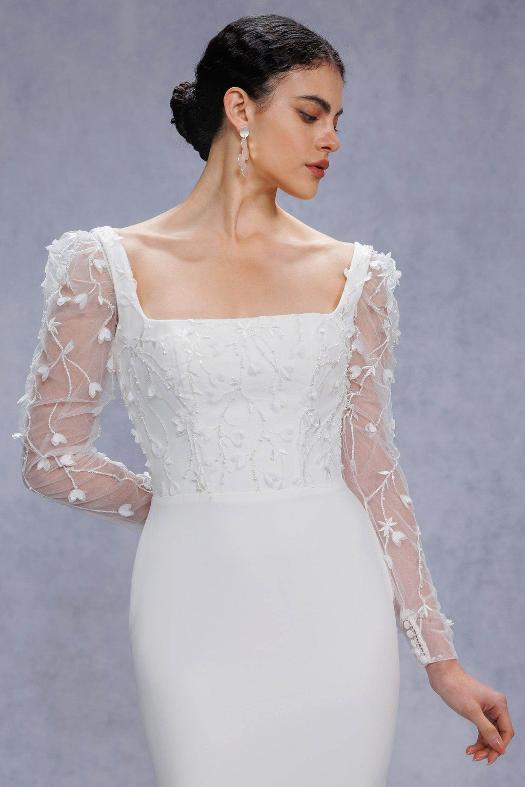 Elegant Trumpet Mermaid Court Train Stretch Satin Wedding Dress Wedding Dress