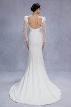 Elegant Trumpet Mermaid Court Train Stretch Satin Wedding Dress Wedding Dress