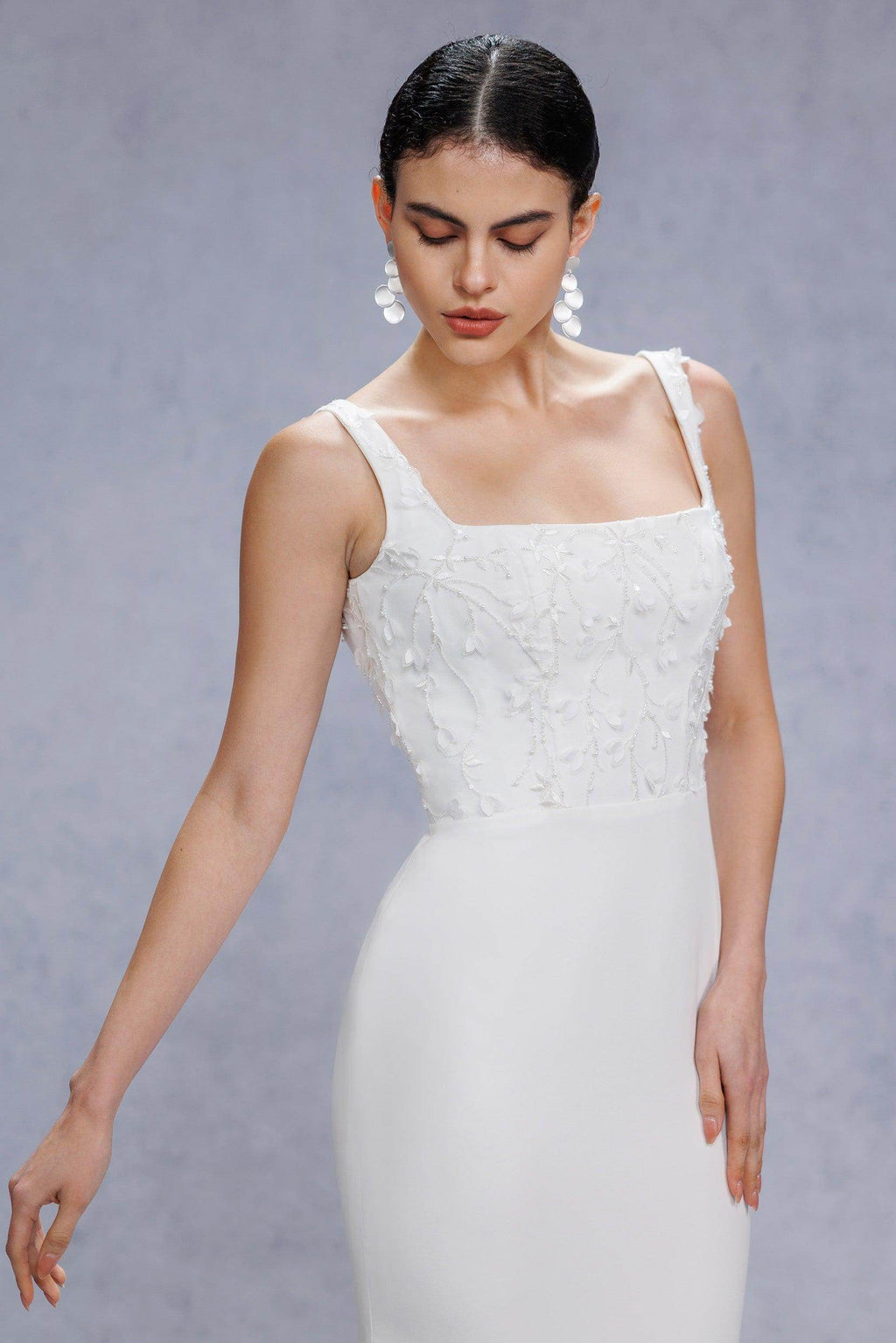 Elegant Trumpet Mermaid Court Train Stretch Satin Wedding Dress Wedding Dress