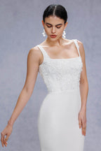 Elegant Trumpet Mermaid Court Train Stretch Satin Wedding Dress Wedding Dress