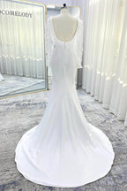 Elegant Trumpet Mermaid Court Train Stretch Satin Wedding Dress Wedding Dress