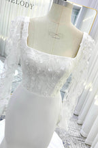 Elegant Trumpet Mermaid Court Train Stretch Satin Wedding Dress Wedding Dress