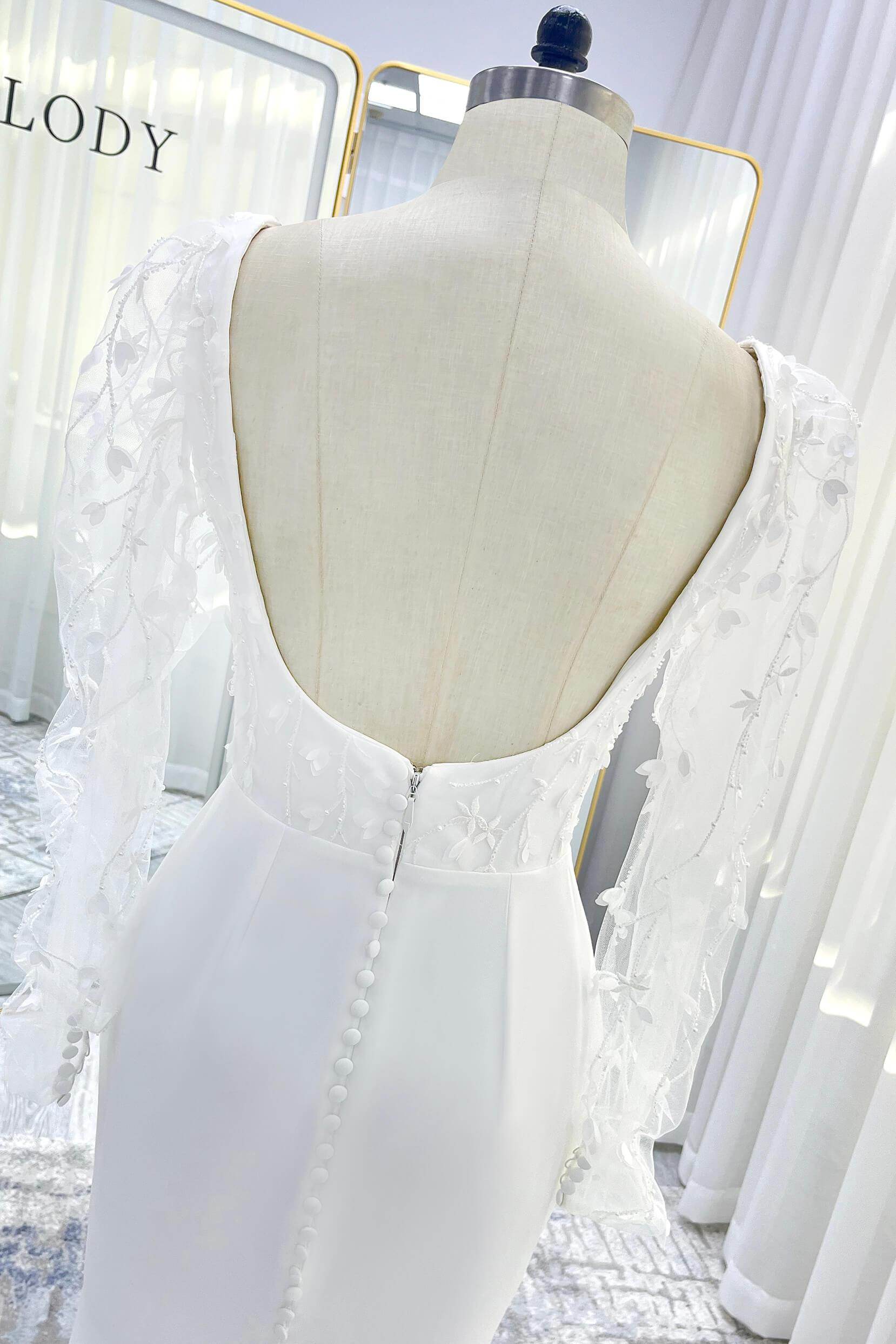 Elegant Trumpet Mermaid Court Train Stretch Satin Wedding Dress Wedding Dress