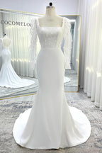 Elegant Trumpet Mermaid Court Train Stretch Satin Wedding Dress Wedding Dress