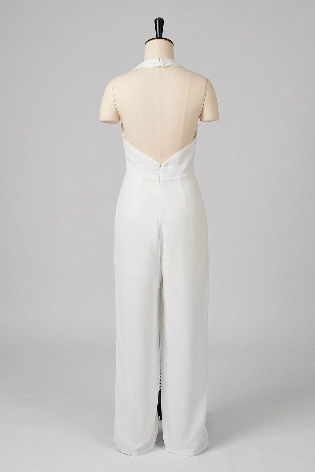 Elegant Halter Floor Length Chiffon Wedding Jumpsuit Wedding Dress