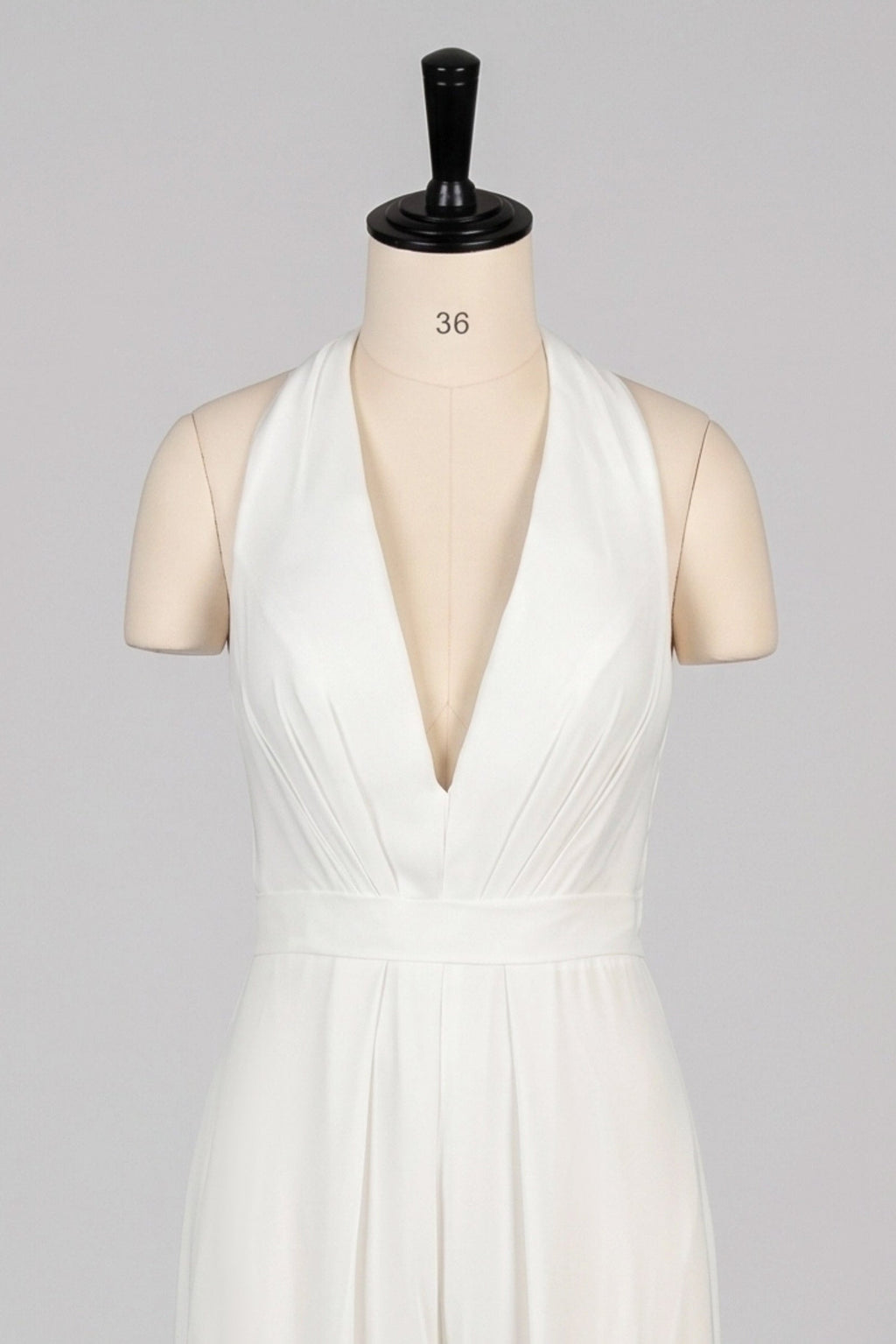 Elegant Halter Floor Length Chiffon Wedding Jumpsuit Wedding Dress